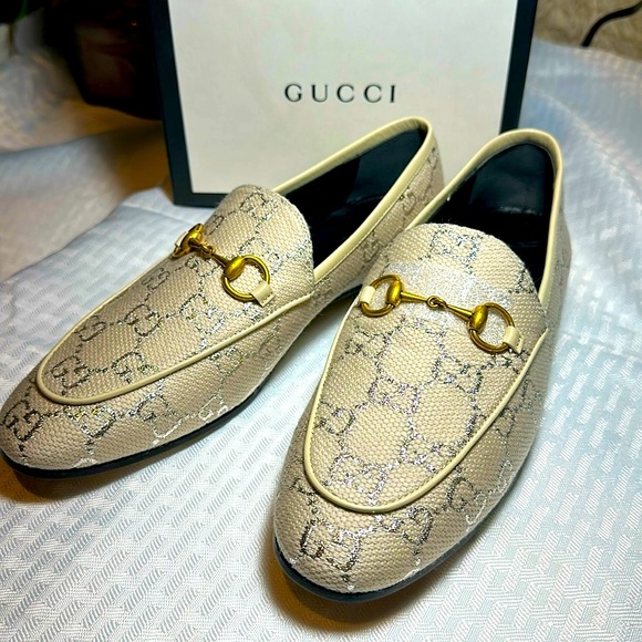 NIB GUCCI Canvas GG Monogram Horsebit Jordan Loafers - Picture 1 of 15